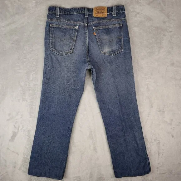 Vtg Levis Jeans Mens 36x34 517 Orange Tab Made in USA 90s Denim Hemmed 35x28